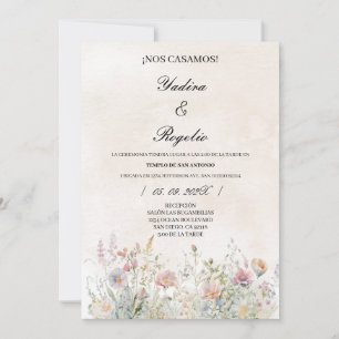 Invacion de boda de flor silvestre inbjudningar