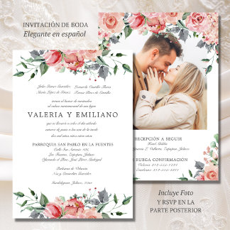 Invación de Boda Elegante Spain Bröllop Inbjudningar