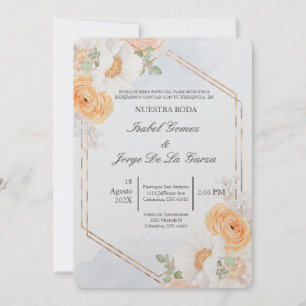 Invacion de boda en espanol tema primavera inbjudningar