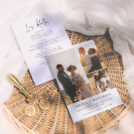 Invación de Boda Todo en Uno Elegante 3 Fotos Inbjudningar