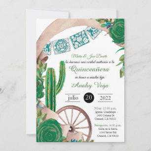Invación de Charro Huapango Quinceanera, Grönt Inbjudningar