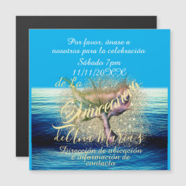 Invación de fiesta de cumpleaños de la sirena magnetisk inbjudningskort