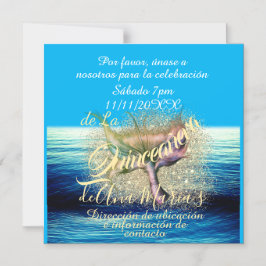 Invación de fiesta de cumpleaños de la sirena magnetisk inbjudningskort