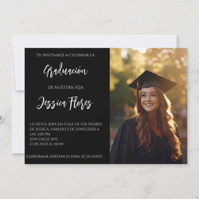 Invación de graación con foto inbjudningar (Framsida)