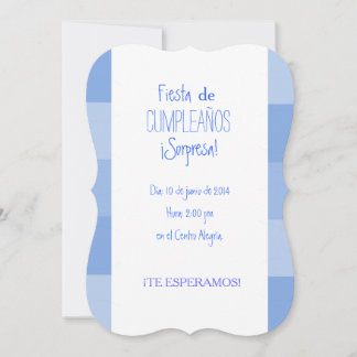 Invación - Fiesta Sorpresa de cumpleaños - Azul Inbjudningar