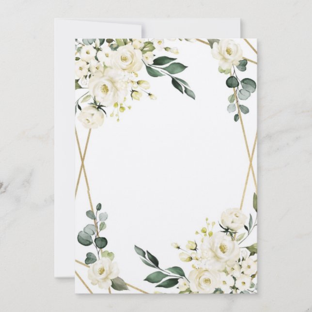 Invacion Flores Blancas para boda Inbjudningar (Framsida)