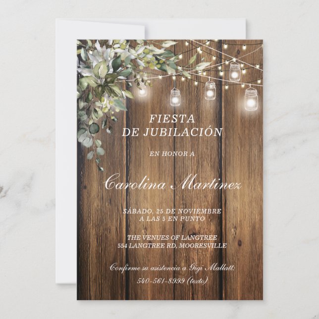 Invación para Fiesta de Jubilación Personalizada Inbjudningar (Framsida)