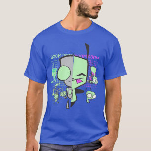 Invader Zim Gir Doom Gridechno Split Face Art vänn T Shirt