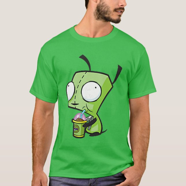 Invader Zim Gir Front Back Nickelodeon Cartoon fam T Shirt (Framsida)