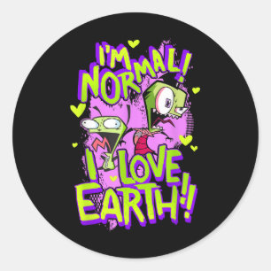 Invader Zim Im Normal I Kärlek Earth Day Runt Klistermärke