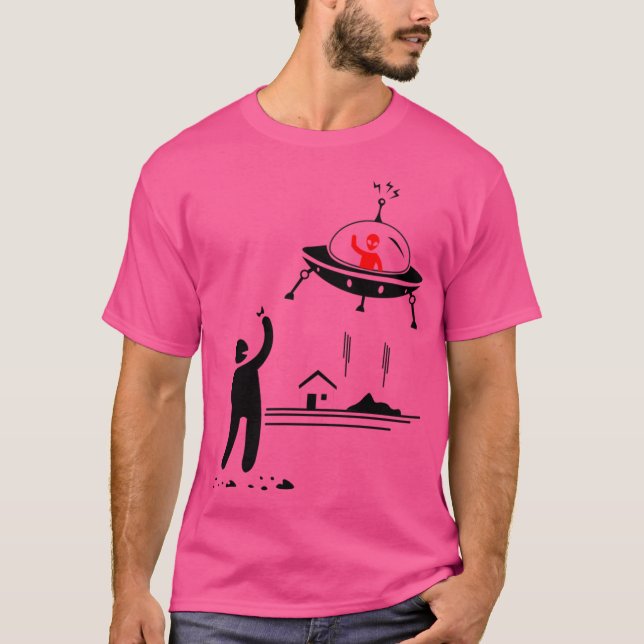 Invaders Steal People Ufo T Shirt (Framsida)