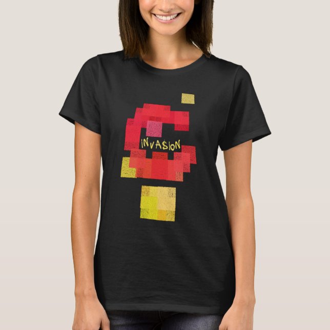 Invaders vs Tetris Tee Shirt (Framsida)
