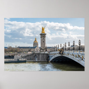 Invalides och Pont Alexandre III bridge - Paris Poster
