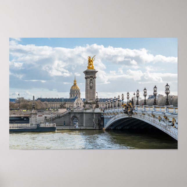 Invalides och Pont Alexandre III bridge - Paris Poster (Framsidan)