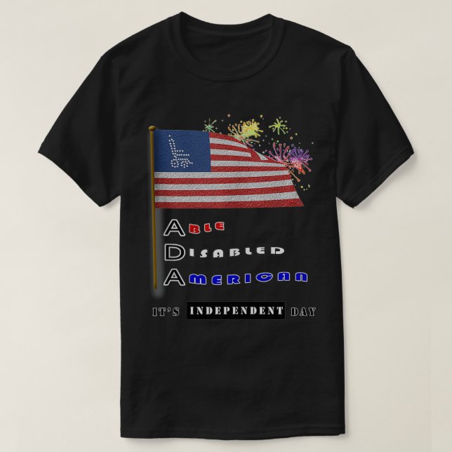 Invaliditet för Oberoende-dagen 4 juli manar' två T Shirt (Design framsida)