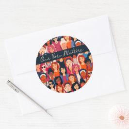 Invändigt invändigt röstkort för kvinnor runt klistermärke