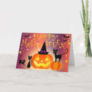 Invändigt kort för hälsning i Happy halloween