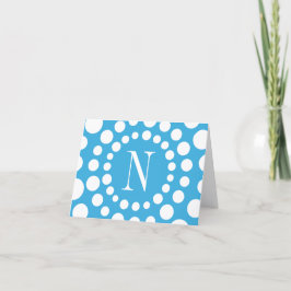 Invändigt monogram lätt blått kort