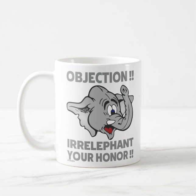 INVÄNDNING! ORELEFANT DIN HONOR! KAFFEMUGG (Vänster)