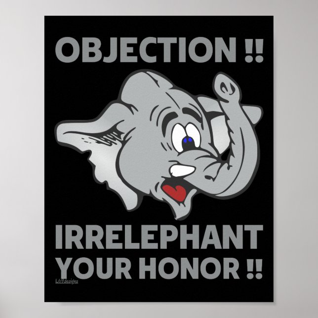 INVÄNDNING! ORELEFANT DIN HONOR! POSTER (Framsidan)