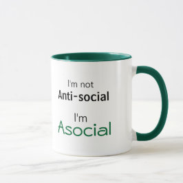 Invändningsdefinition: Jag är Asocial, inte anti-S Mugg