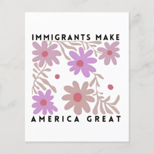 Invandrare gör Amerika till en Underbar Blommigt m Flygblad
