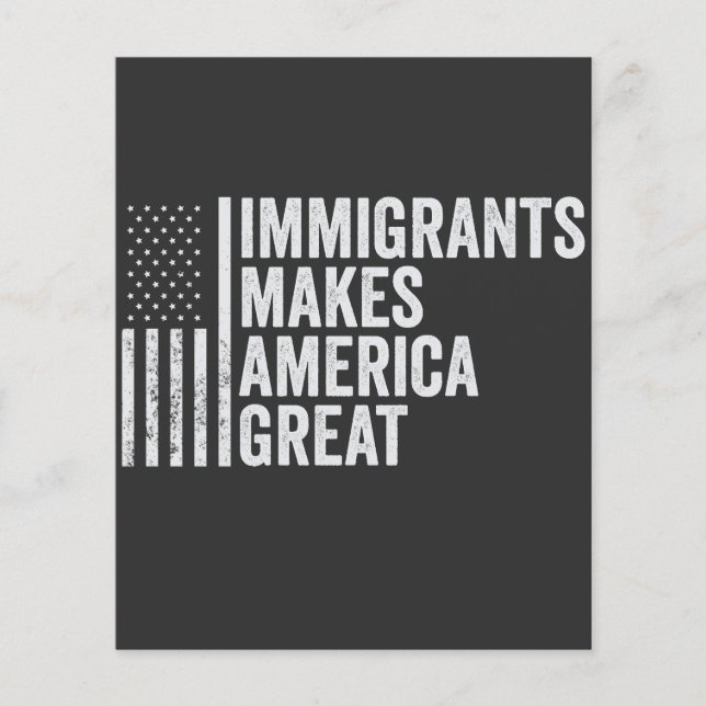 Invandrare gör Amerika till en Underbar Flagga Flygblad (Framsidan)