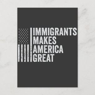 Invandrare gör Amerika till en Underbar Flagga Helg Vykort
