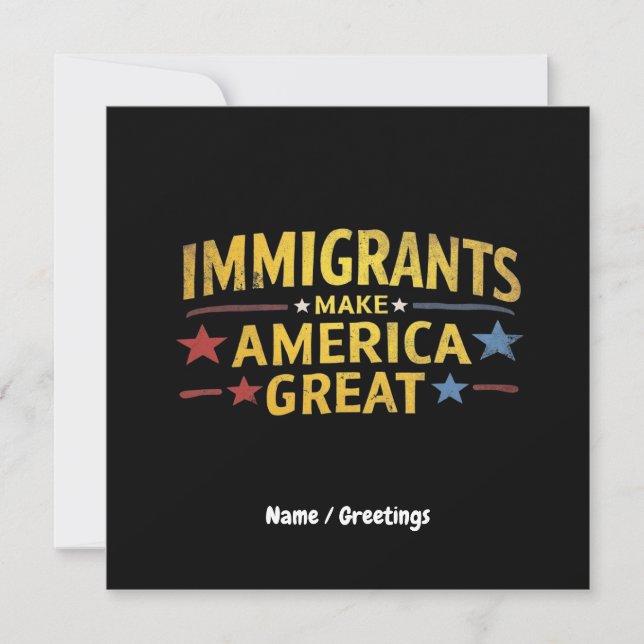 Invandrare gör Amerika till ett Underbart erkännan Inbjudningar (Framsida)