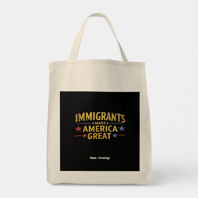 Invandrare gör Amerika till ett Underbart erkännan Tygkasse (Baksida)