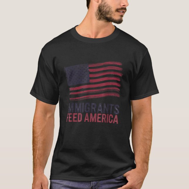 Invandrare Matar Amerika USA Pride Påstående Desig T Shirt (Framsida)