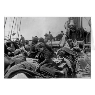 Invandrare ombord på Steamship Hälsningskort