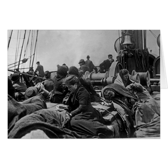 Invandrare ombord på Steamship Hälsningskort (Framsidan Horizontal)