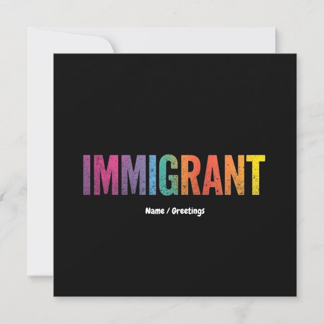 Invandrarens enkla, minimalistiska antirasistiska  inbjudningar (Framsida)