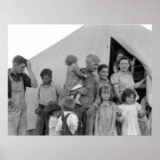 Invandrarfamiljer under Pea Harvest - 1939 Poster