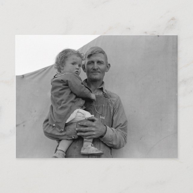 Invandrarfamiljer under Pea Harvest - 1939 Vykort (Framsida)