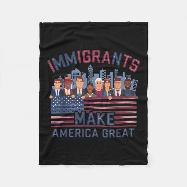 Invandrarna gör Amerika Underbart Fleecefilt (Framsidan)