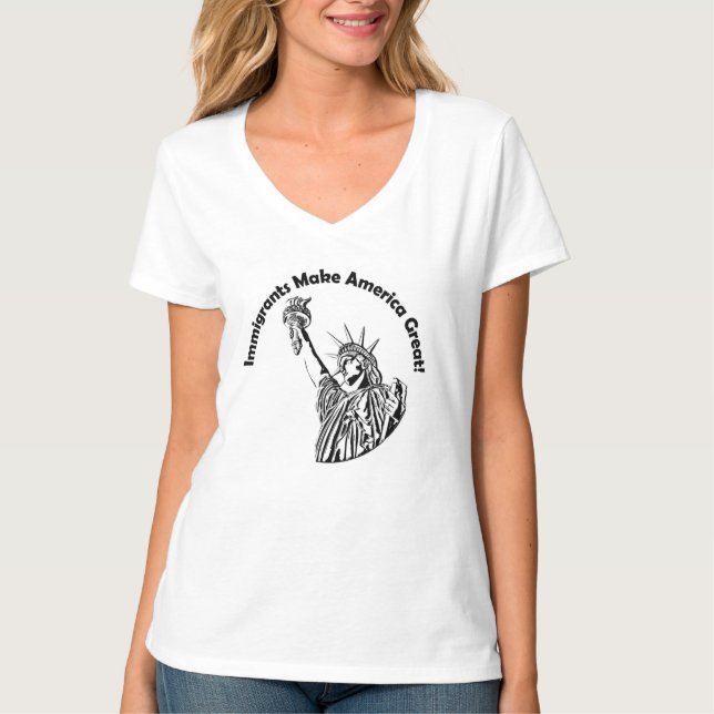Invandrarna gör Amerika Underbart T Shirt (Framsida)