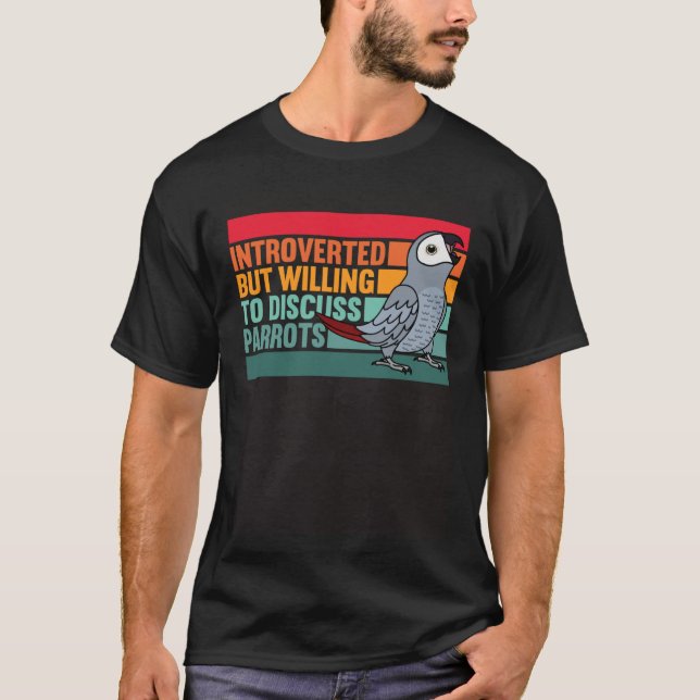 Invandrat, men Parrots African Grått T Shirt (Framsida)