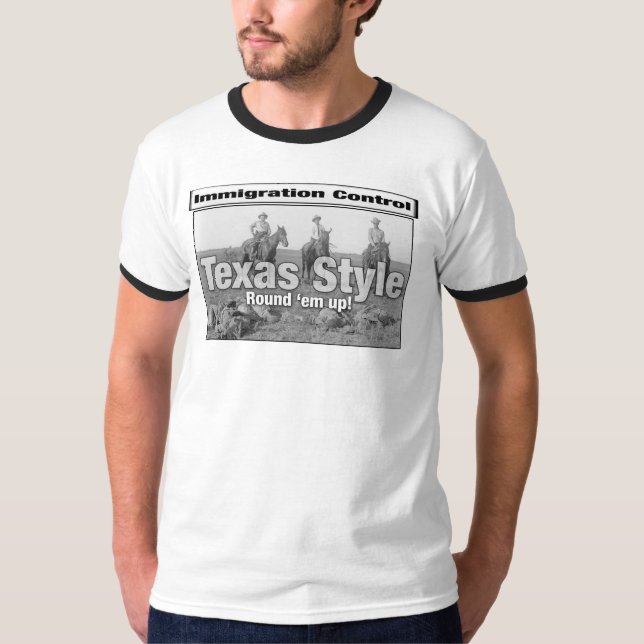 Invandring kontrollerar Texas stil T-shirt (Framsida)