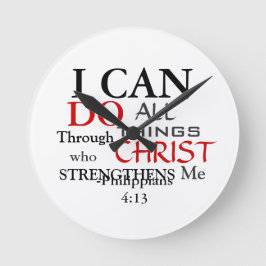 Invår PHILIPPIANS 4:13 Rund Klocka