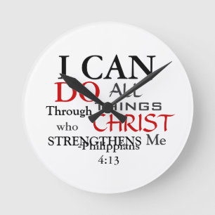 Invår PHILIPPIANS 4:13 Rund Klocka