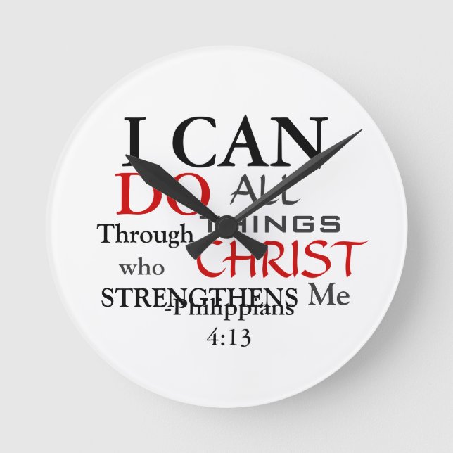 Invår PHILIPPIANS 4:13 Rund Klocka (Framsida)