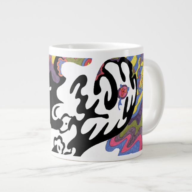 "Invasion" Abstrakt Art Jumbo Mugg (Framsida höger)