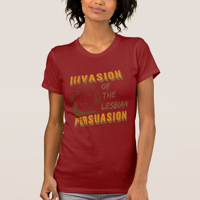 Invasion av den lesbiska övertalningen t shirt (Framsida)