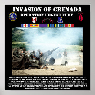 Invasion av det Grenada trycket Poster