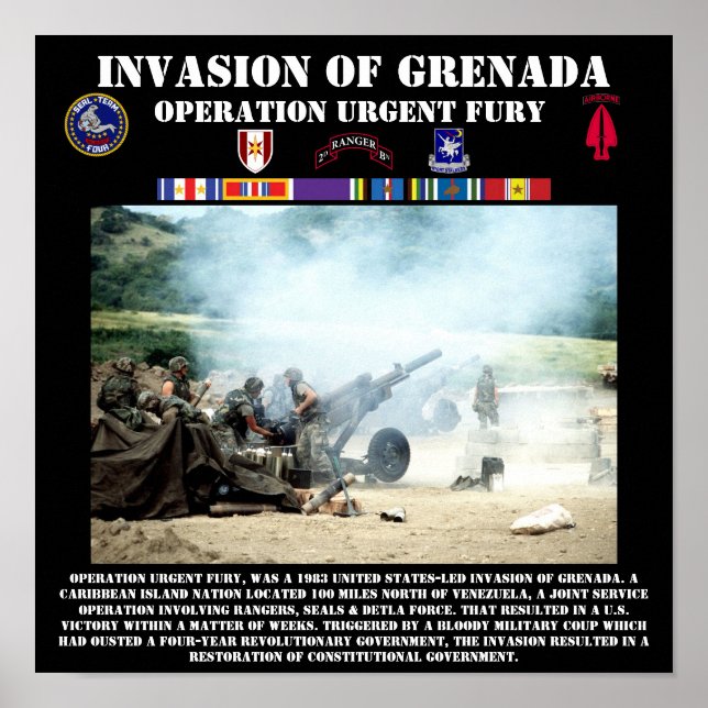 Invasion av Grenada-utskrift Poster (Framsidan)