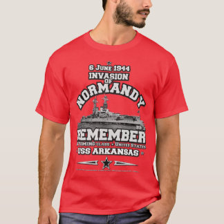 INVASION AV NORMANDY USS ARKANSAS BB33 DAGEN T SHIRT