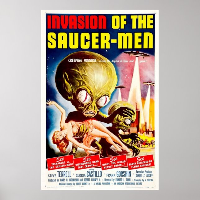 Invasion av Saucer-Manar Poster (Framsidan)