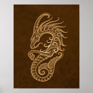 Invecklad brun CapricornZodiac Poster